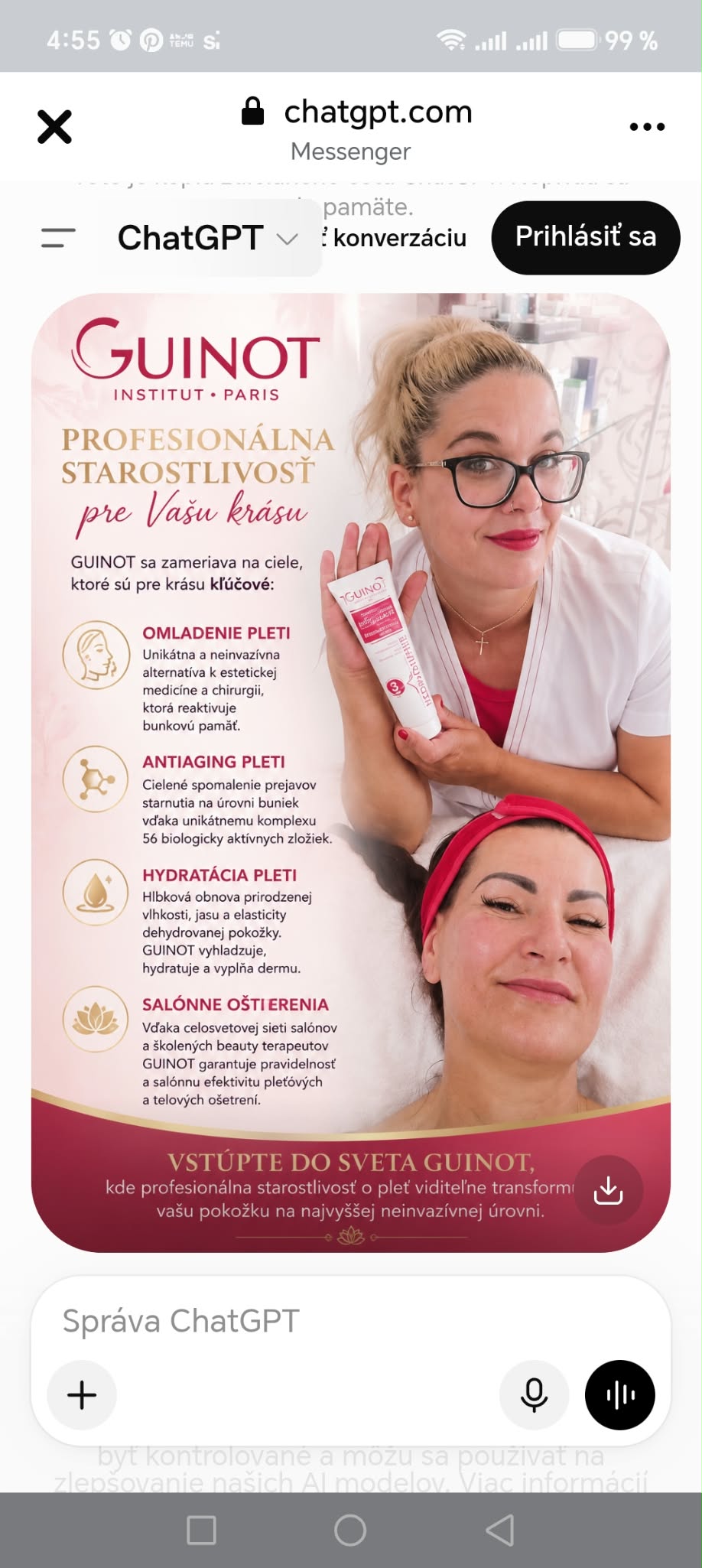 Guinot – prezentačná grafika salónu